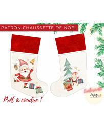 Patron Chaussette de Noël Père Noël & Cadeaux | Options au choix