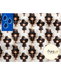 Tissu Halloween Sorcières & Chats Noirs