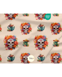 Tissu Dia de los Muertos & Cactus