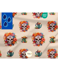 Tissu Dia de los Muertos & Cactus
