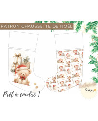 Patron Chaussette de Noël Ourson Baby Noël | Options au choix