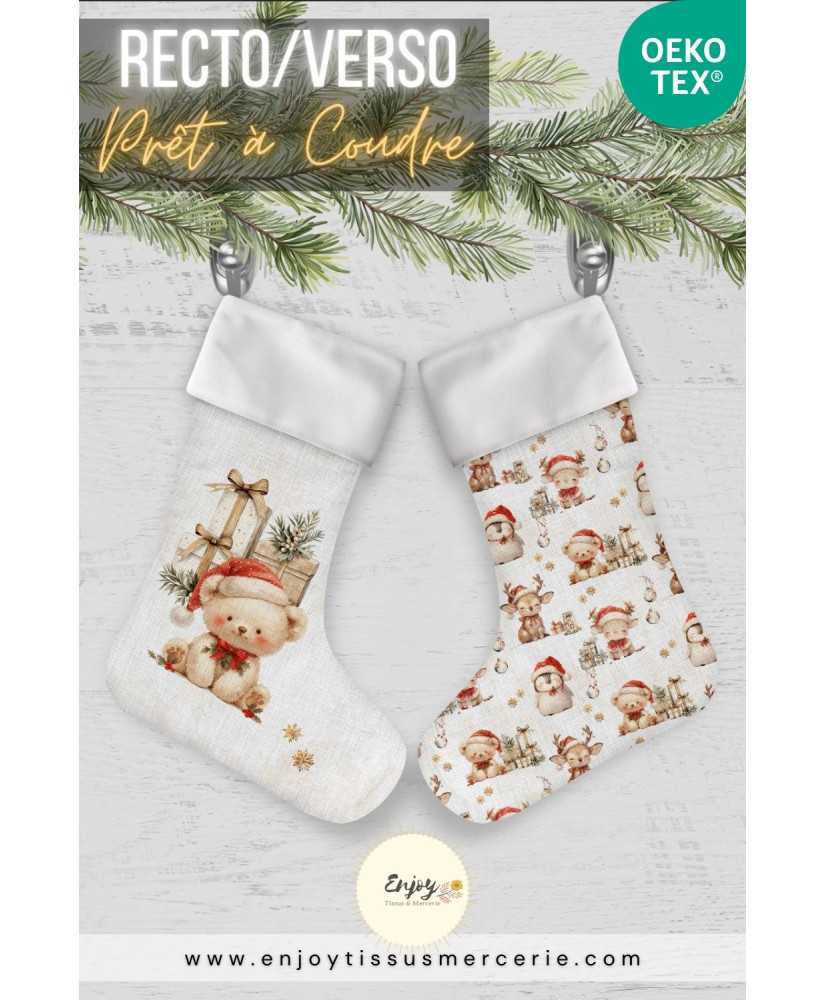 Patron Chaussette de Noël Ourson Baby Noël | Options au choix