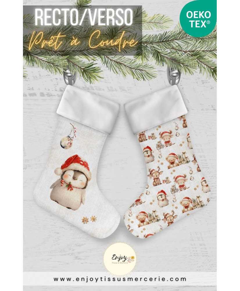 Patron Chaussette de Noël Pingouin Baby Noël | Options au choix