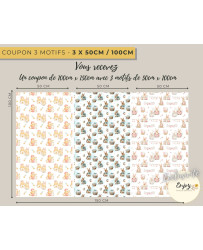 copy of Tissu Lapin des Neiges Fond Bleu