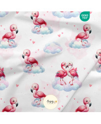 Tissu Flamands Roses dans les Nuages